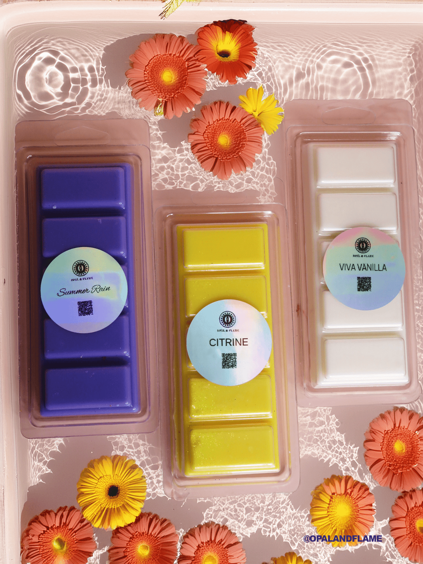 The Summer Trio : CITRINE, VIVA VANILLA, SUMMER RAIN - Opal & Flame