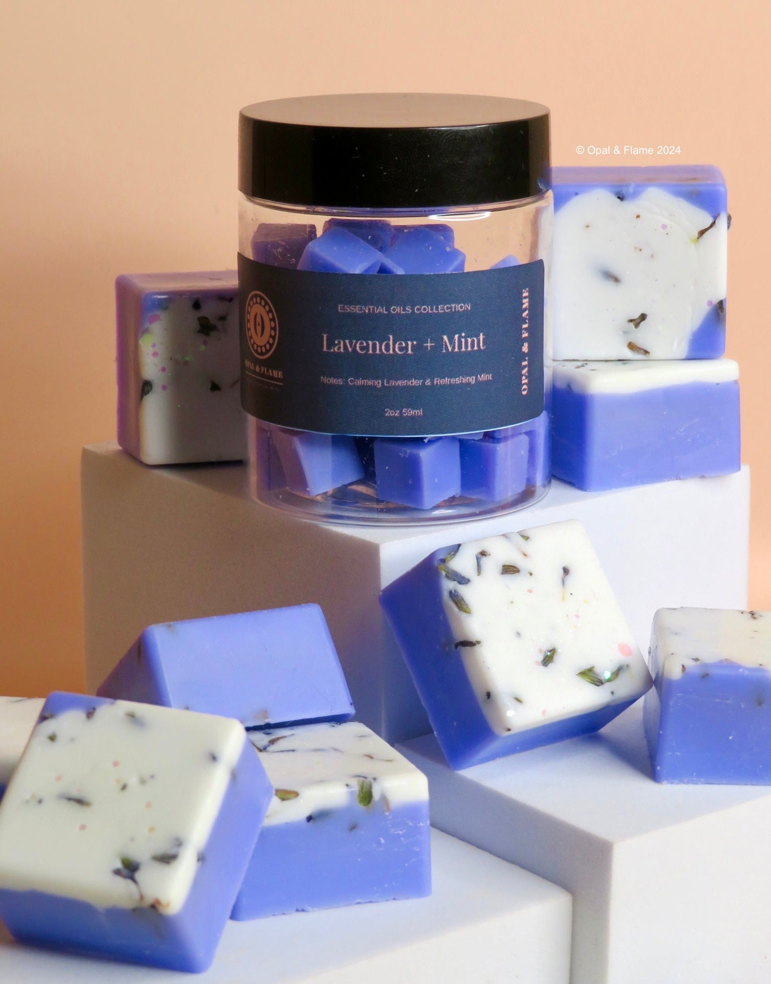 Lavender + Mint : Essential Oils Scented Collection - Opal & Flame