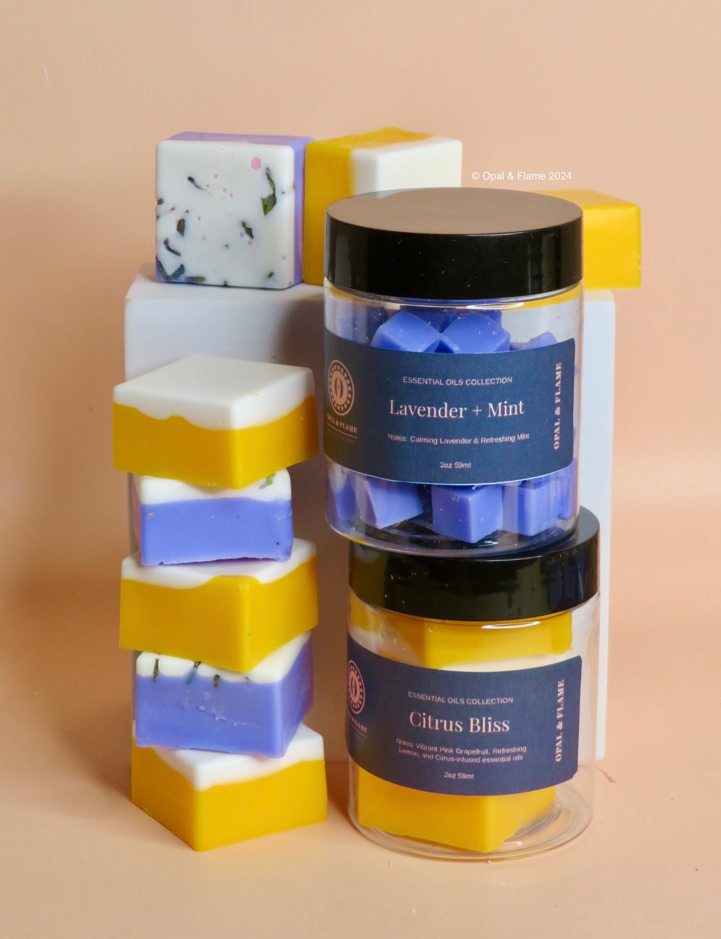 Lavender + Mint : Essential Oils Scented Collection - Opal & Flame