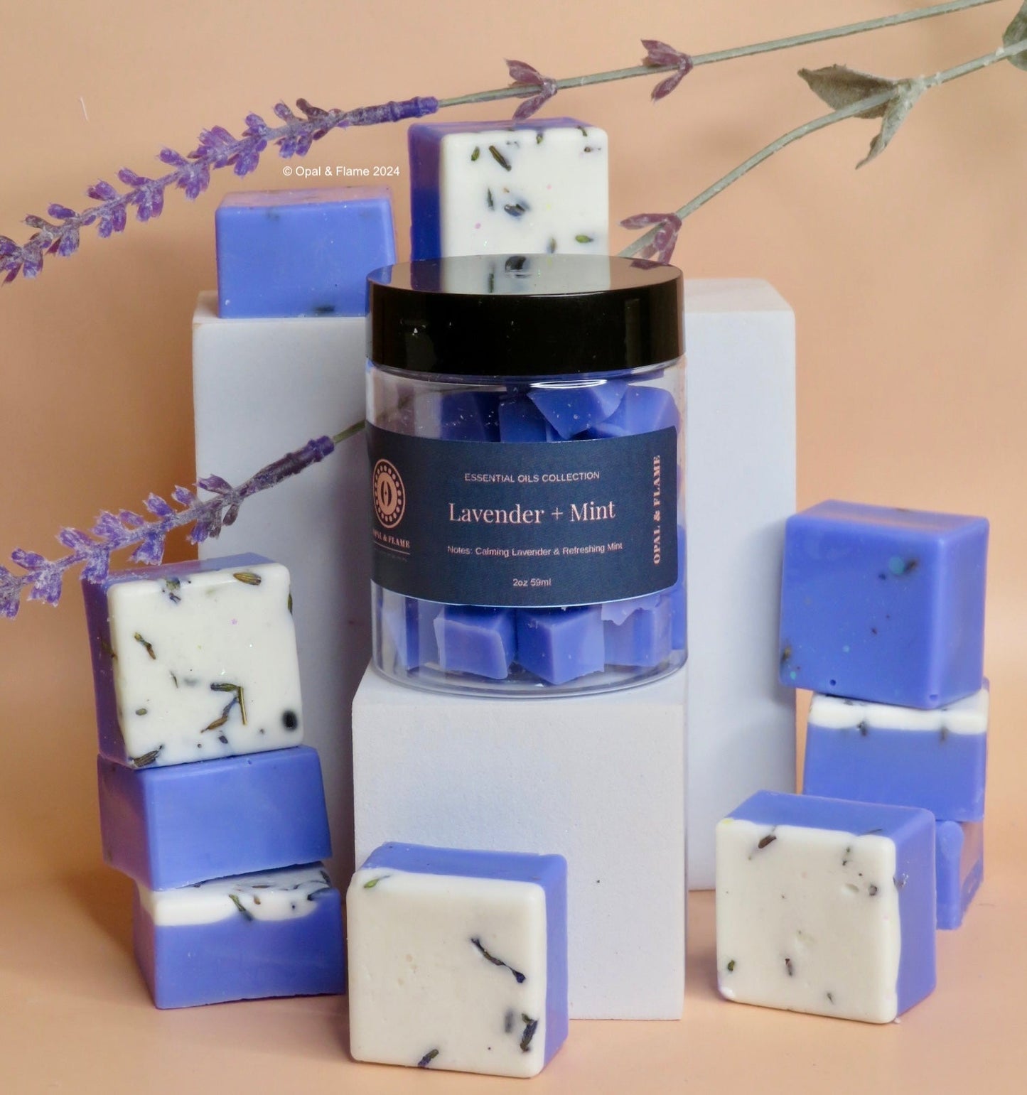 Lavender + Mint : Essential Oils Scented Collection - Opal & Flame