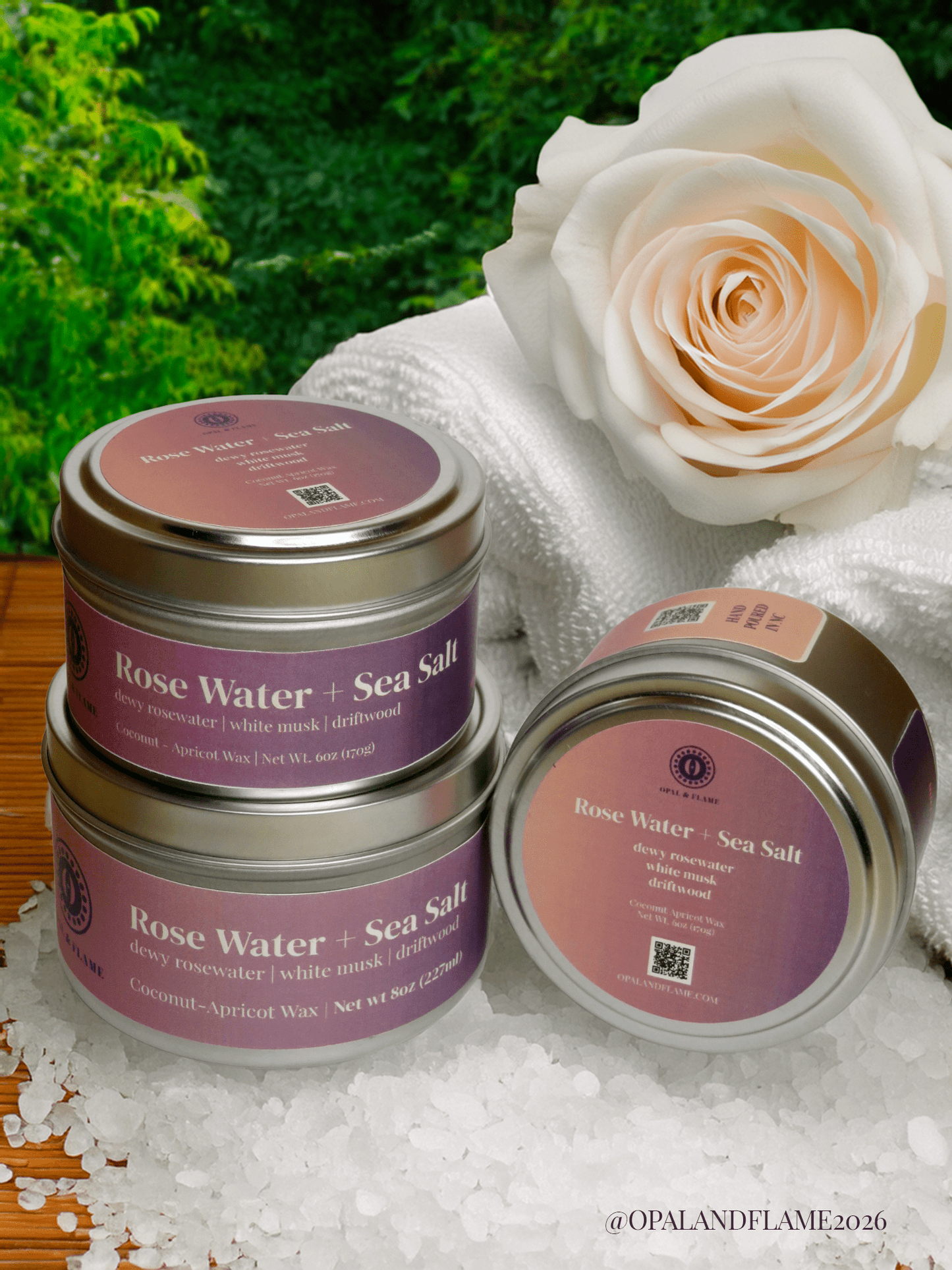 Rosewater & Sea Salt - Opal & Flame