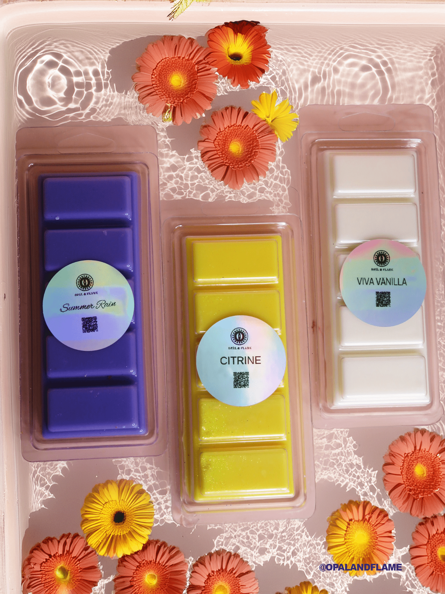 The Summer Trio : CITRINE, VIVA VANILLA, SUMMER RAIN - Opal & Flame